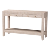 Baxton Studio Nira Faux Shagreen Console Table - Contemporary Accent Display Piece with 2 Drawers and Open Shelf, Storage Solution for Entryway or Living Room Baxton Studio restaurant furniture, hotel furniture, commercial furniture, wholesale living room furniture, wholesale console table, classic console table